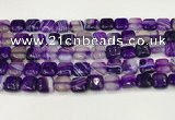 CAA4727 15.5 inches 10*10mm square banded agate beads wholesale