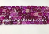 CAA4728 15.5 inches 10*10mm square banded agate beads wholesale