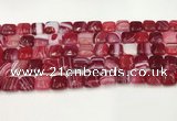 CAA4729 15.5 inches 10*10mm square banded agate beads wholesale