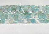 CAA4730 15.5 inches 10*10mm square banded agate beads wholesale