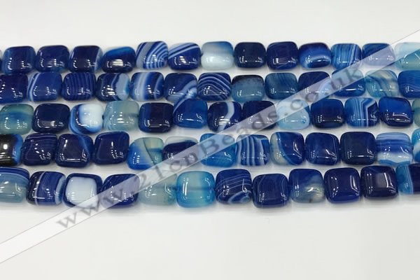 CAA4731 15.5 inches 10*10mm square banded agate beads wholesale