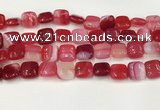 CAA4737 15.5 inches 12*12mm square banded agate beads wholesale