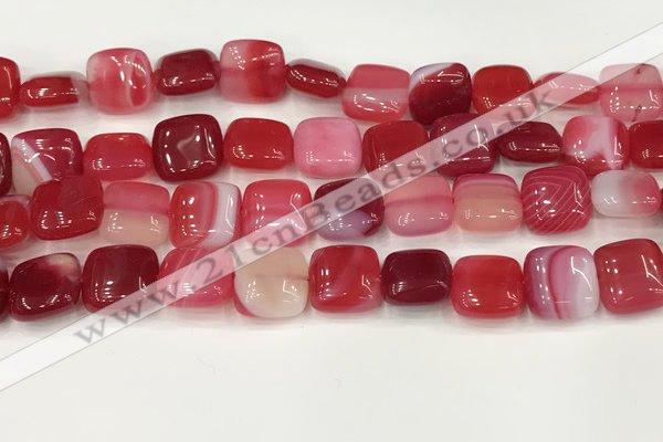 CAA4737 15.5 inches 12*12mm square banded agate beads wholesale