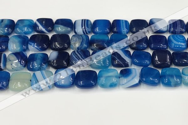 CAA4739 15.5 inches 12*12mm square banded agate beads wholesale