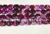 CAA4743 15.5 inches 14*14mm square banded agate beads wholesale