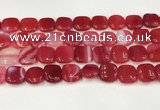 CAA4744 15.5 inches 14*14mm square banded agate beads wholesale