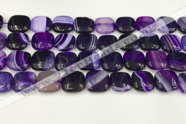 CAA4750 15.5 inches 16*16mm square banded agate beads wholesale