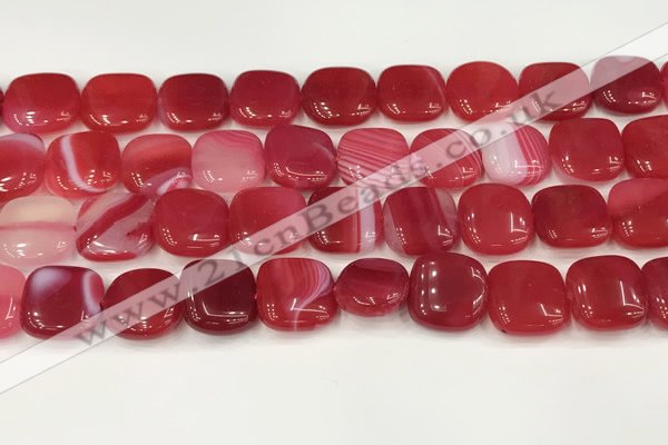 CAA4752 15.5 inches 16*16mm square banded agate beads wholesale