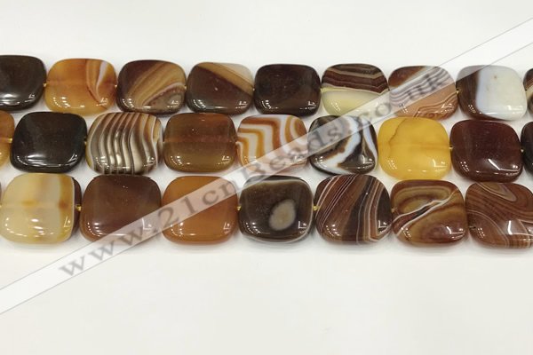 CAA4757 15.5 inches 18*18mm square banded agate beads wholesale