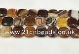 CAA4765 15.5 inches 20*20mm square banded agate beads wholesale