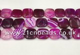 CAA4767 15.5 inches 20*20mm square banded agate beads wholesale