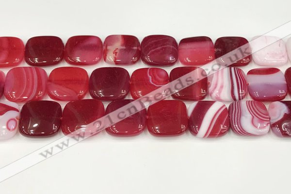 CAA4768 15.5 inches 20*20mm square banded agate beads wholesale