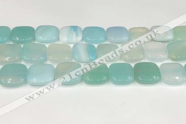 CAA4769 15.5 inches 20*20mm square banded agate beads wholesale