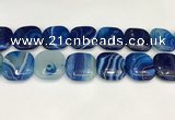 CAA4778 15.5 inches 25*25mm square banded agate beads wholesale