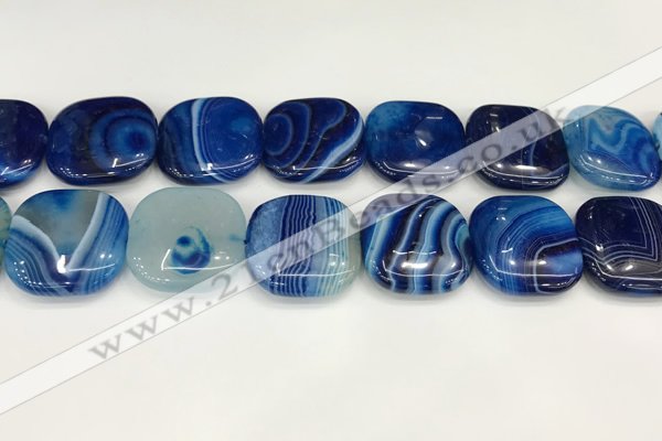 CAA4778 15.5 inches 25*25mm square banded agate beads wholesale