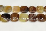 CAA4781 15.5 inches 30*30mm square banded agate beads wholesale