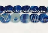 CAA4786 15.5 inches 30*30mm square banded agate beads wholesale