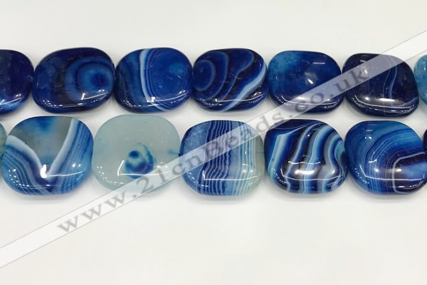 CAA4786 15.5 inches 30*30mm square banded agate beads wholesale