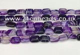 CAA4790 15.5 inches 10*14mm rectangle banded agate beads wholesale