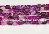 CAA4791 15.5 inches 10*14mm rectangle banded agate beads wholesale