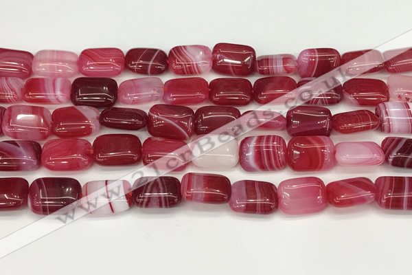 CAA4792 15.5 inches 10*14mm rectangle banded agate beads wholesale