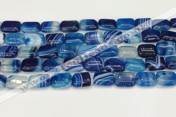 CAA4794 15.5 inches 10*14mm rectangle banded agate beads wholesale