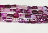 CAA4799 15.5 inches 12*16mm rectangle banded agate beads wholesale