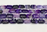 CAA4806 15.5 inches 13*18mm rectangle banded agate beads wholesale