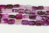 CAA4807 15.5 inches 13*18mm rectangle banded agate beads wholesale