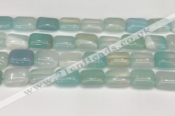 CAA4809 15.5 inches 13*18mm rectangle banded agate beads wholesale