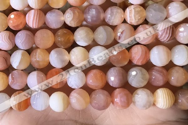 CAA4858 15.5 inches 12mm faceted round botswana agate beads