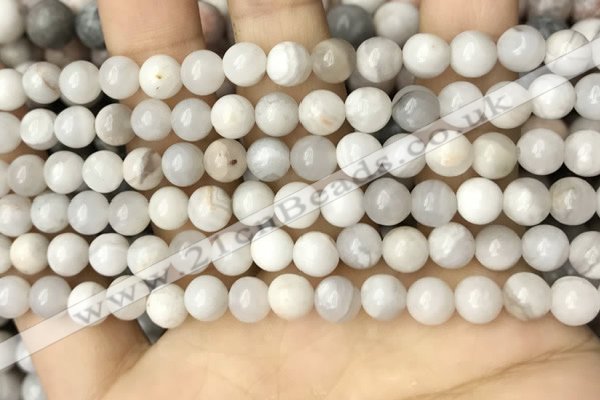 CAA4928 15.5 inches 6mm round grey agate beads wholesale