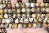 CAA4936 15.5 inches 10mm round yellow crazy lace agate beads wholesale