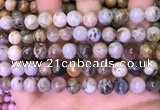 CAA4941 15.5 inches 8mm round bamboo leaf agate beads wholesale