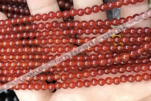 CAA4946 15.5 inches 4mm round red agate beads wholesale