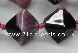 CAA495 15.5 inches 20*20mm pyramid agate druzy geode beads