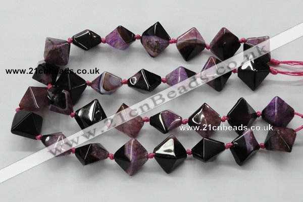 CAA495 15.5 inches 20*20mm pyramid agate druzy geode beads