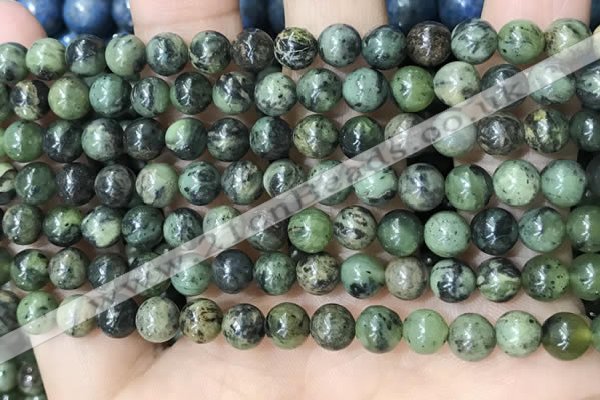 CAA4965 15.5 inches 6mm round green dendritic agate beads