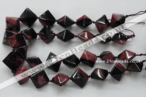 CAA498 15.5 inches 20*20mm pyramid agate druzy geode beads