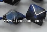 CAA499 15.5 inches 20*20mm pyramid agate druzy geode beads