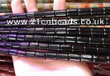 CAA4999 15.5 inches 8*12mm tube black agate beads wholesale