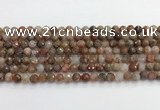 CAA5010 15.5 inches 6mm faceted round flower agate beads