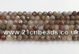 CAA5011 15.5 inches 8mm faceted round flower agate beads