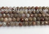 CAA5012 15.5 inches 10mm faceted round flower agate beads