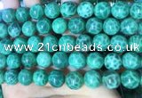 CAA5024 15.5 inches 12mm round green dragon veins agate beads