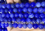 CAA5032 15.5 inches 10mm round blue dragon veins agate beads