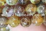 CAA5037 15.5 inches 6mm round yellow dragon veins agate beads