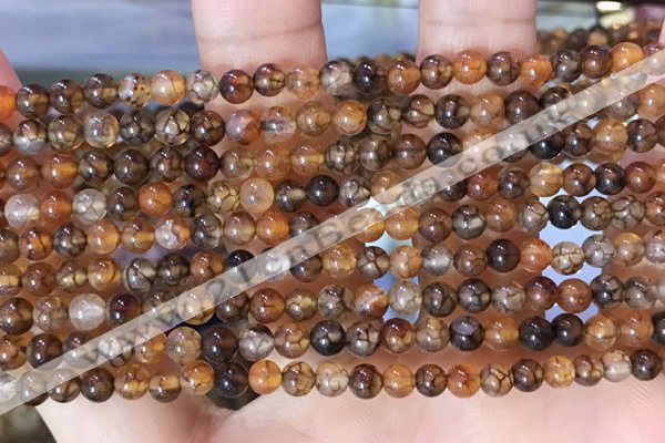 CAA5046 15.5 inches 4mm round dragon veins agate beads wholesale