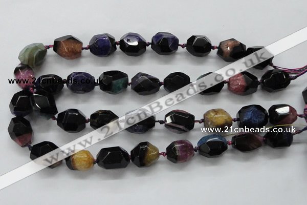 CAA505 15.5 inches 18*20mm faceted nuggets agate druzy geode beads