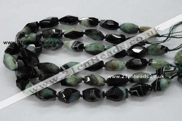 CAA506 15.5 inches 14*25mm faceted nuggets agate druzy geode beads